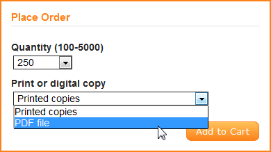 PDF download option for print products