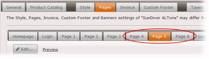 Add more pages with product or store information