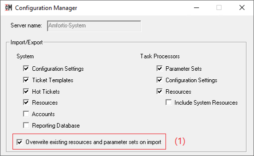 Configuration Manager settings