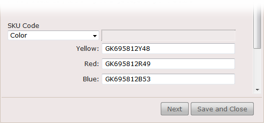 Apogee StoreFront sku code per product option