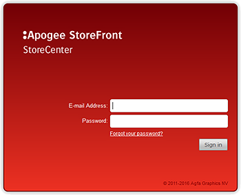 Apogee StoreFront login window