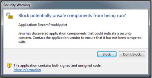 Window blocking StreamProof as potential unsafe component