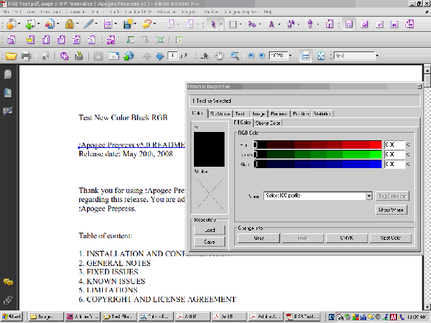 RGB Text no ICC Profile