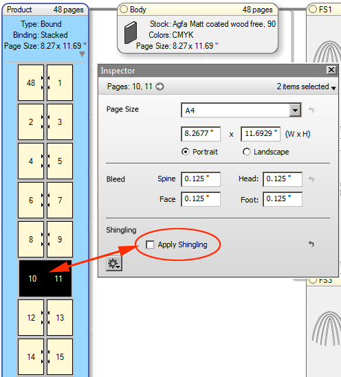 Enable or disable shingling for pages in Apogee Impose