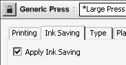 Apply Ink Saving parameter enabled