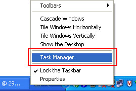 Task Manager in taskbar