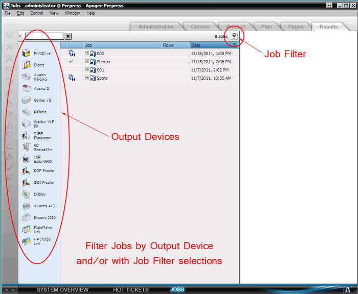 Job filters