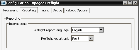 Preflight Report language and unit